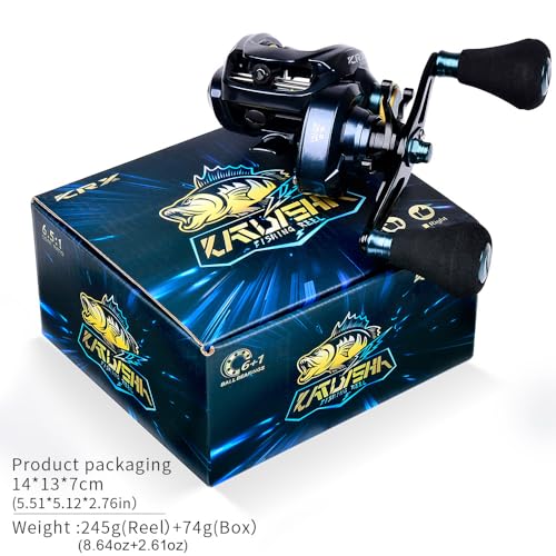 Baitcasting Fishing Reels - 500 Size Casting 6.5:1 Gear Ratio Speed Spool Baitcaster Reels - 6+1 BB Carbon Fiber Drag Magnetic Braking System Low Profile Saltwater Offshore Fishing Baitcasting Reel - style: Left Double Handle
