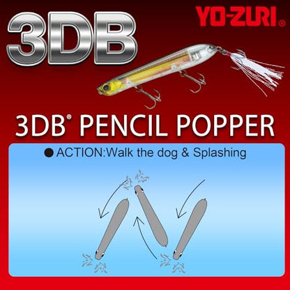 Duel Yo Zuri R 1373 3 Db Pencil Popper ' F 135 Mm 5 8 - color: Prism silver black