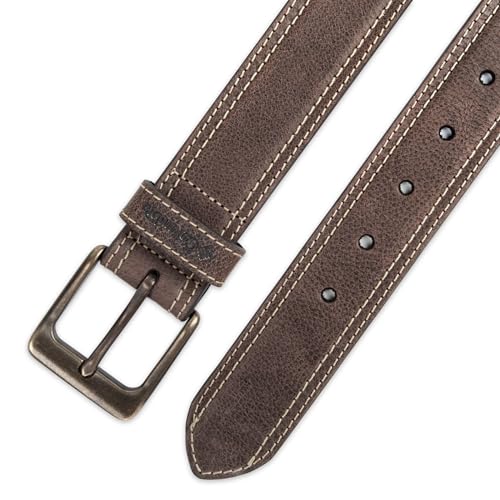 Columbia Men's Leather Casual Belt Tan & Brown Classic Style for Everyday Wear - color: Brown Contrast Stitch, size: Large (38-40)