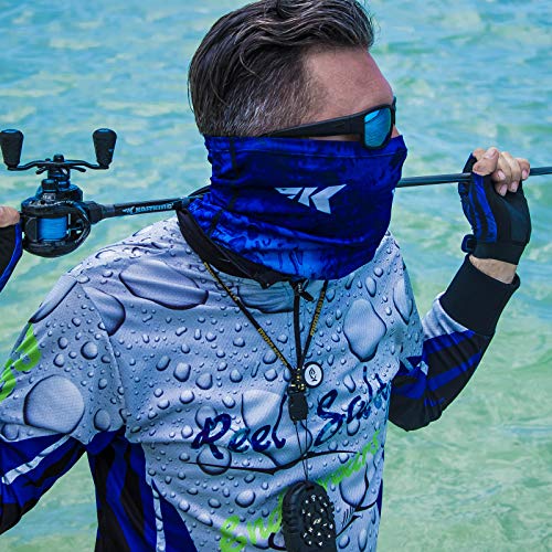 KastKing Sol Armis Neck Gaiter - UPF 50 Face Mask - UV Sun Protection Mask for Men & Women, Fishing, Hiking - color: G: Blue Patriot (Size: 19"x9.5")