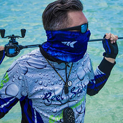 KastKing Sol Armis Neck Gaiter - UPF 50 Face Mask - UV Sun Protection Mask for Men & Women, Fishing, Hiking - color: G: Blue Patriot (Size: 19"x9.5")