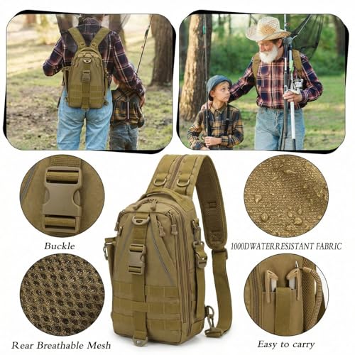 WinnerWhy 484 Pcs Fishing Tools Accessories Kit Include Fish Backpack Fish Hook Lures Hook Remover Lip Gripper for Men Women Fishing Gifts (Brown) - color: Brown