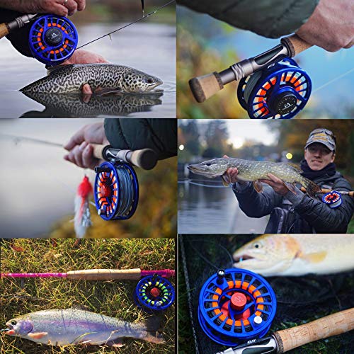 Maxcatch AVID Fly Fishing Reel with CNC-machined Aluminum Body - 1/3, 3/4, 5/6, 7/8, 9/10 Weights(Black, Green, Blue) - color: Fly Reel Blue, size: 9/10wt