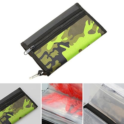 Froiny Fishing Soft Lure Storage Bag Waterproof Fishing Baits Binder Fly Fishing Leader Tackle Wallet Bag with Carabiner