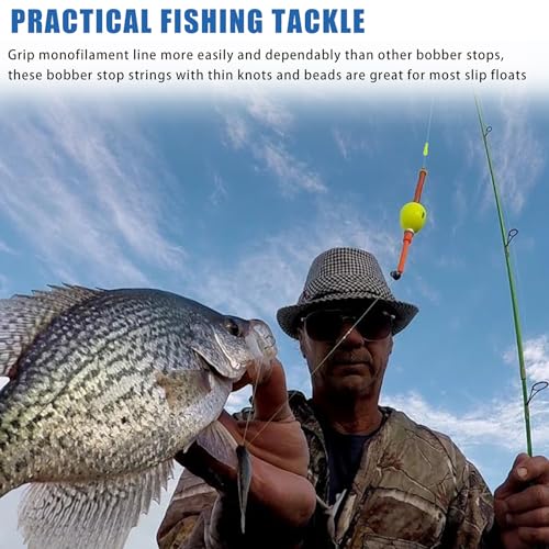 Fishing Bobber Stops, Slip Bobber Stoppers for Fishing Line | Float Bobber Stop String Knots with Beads - style: 200pcs