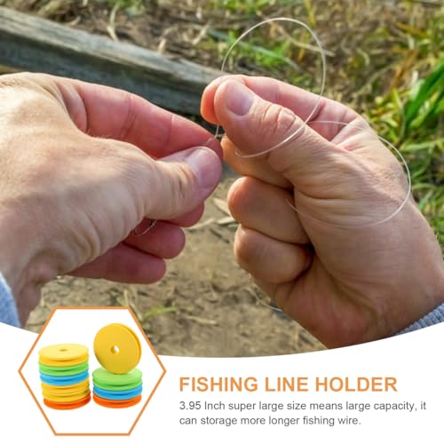 Angoily Large Foam Fishing Line Spools 3.74X0.59 Inch Bobbin Holder for Fishing Line Storage and Organization 10-Pack