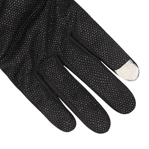 JIAHG Women Men's Driving Gloves Summer UV Sun Glove Non Slip Touchscreen Cotton Gloves Outdoor Sunblock Mittens for Cycling - color: Mesh-Black Full Finger