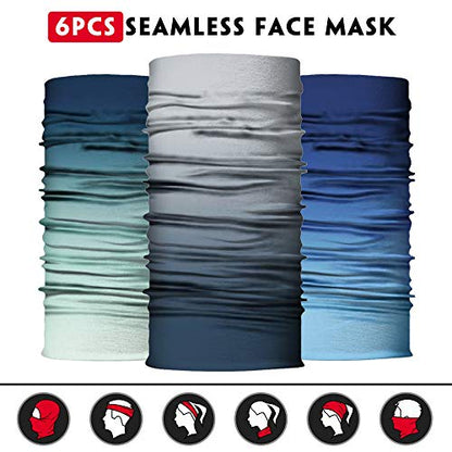 Venswell Neck Gaiter Face Mask Men Women,Seamless Bandana Rave Face Cover Scarf Mask,Balaclava,Headband, Head Wrap,Headwear - color: A-gradient