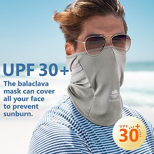 Balaclava Ski Mask, Sun UV Protection Breathable Full Head Face Mask for Men Women Skiing Cycling - color: 2 Packs - Grey + Blue
