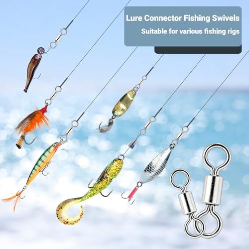 AMYSPORTS Lure Connector Swivels Fishing Stainless Steel Saltwater Fishing Swivel Rolling High Strength Barrel Swivels Tackle SUS304 - size: Size2/0 (551lb) 25 pcs
