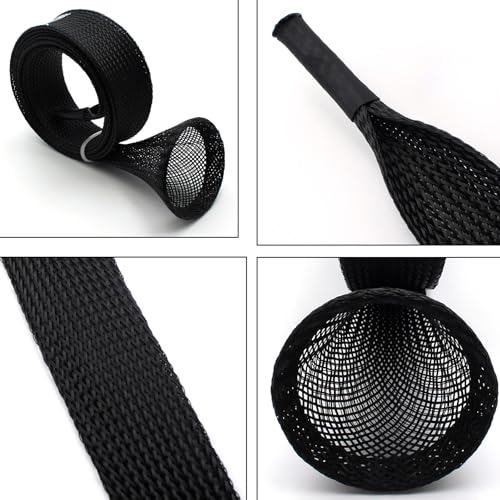Mr. Z Pack of 4 Casting Fishing Rod Sleeves with 2 Rod Straps Fishing Rod Covers Pole Jacket Rod Socks - color: Black