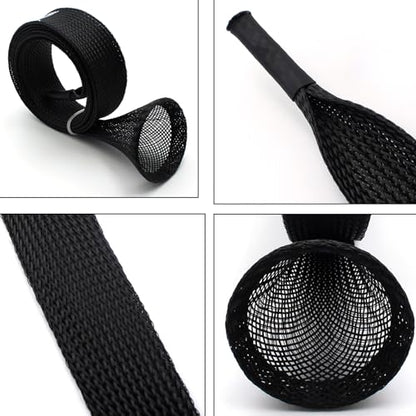 Mr. Z Pack of 4 Casting Fishing Rod Sleeves with 2 Rod Straps Fishing Rod Covers Pole Jacket Rod Socks - color: Black