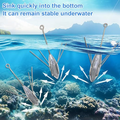 Fishing Sinkers Weight Lead Surfing Casting Spider Sinker Long Tail Weights | Fishing Equipment for Catfish Saltwater Ocean Beach Sand - style: 4oz - 3pcs