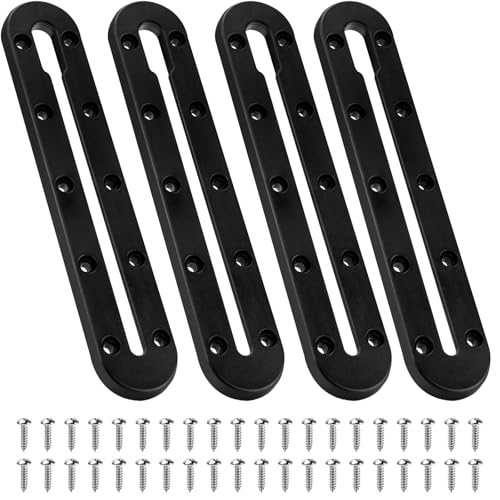 Kayak Track Mount, Kayak Rail Track, Kayak Low Profile Gear Track Accessories for Fishing Rod Holder, Cup Holder, Paddle Holders, Anchor Cleats (9 in, 10 Holes, 4 Pieces) - size: 9 Inch