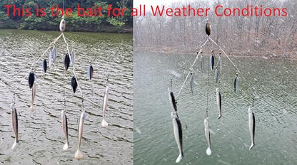 Fishing Vault Fully Rigged 5 Arms 8 Bladed Umbrella Rig Bass Lure W/Swim Baits and Jig Heads Included