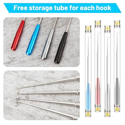 Fish Hook Remover Tool, 4PCS Fishing Hook Quick Removal Device, Fishing Gear Security Equipment Kits for Adult, Hook Extractor Accessories Tools with Storage Tube