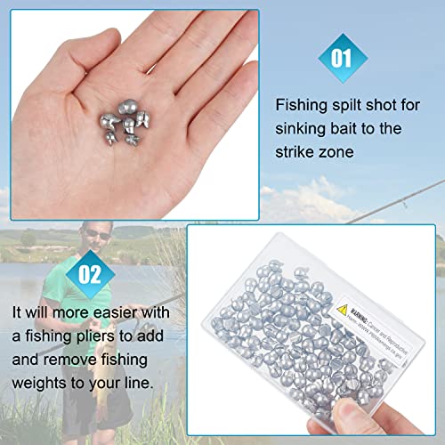 100pcs Split Shot Fishing Weights Removable Round Fishing Weights Sinkers Clip On Split Shot Weights Fly Fishing Line Sinkers for Freshwater Saltwater - size: 100pcs-2.5g