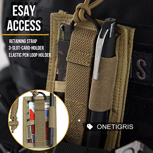 OneTigris Tactical ID Card Holder Hook & Loop Patch Badge Holder Neck Lanyard Key Ring and Credit Card Organizer - color: Camo