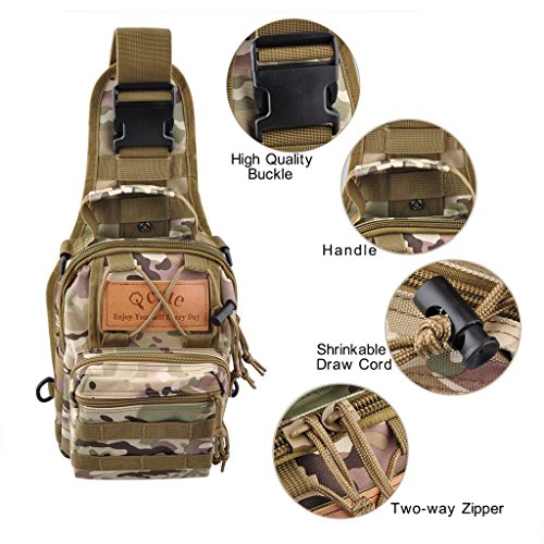 Qcute Tactical Backpack, Waterproof Military Cross-body Molle Sling Shoulder Backpack Chest Bag for Outdoor Every Day Carry - color: Cp Camouflage