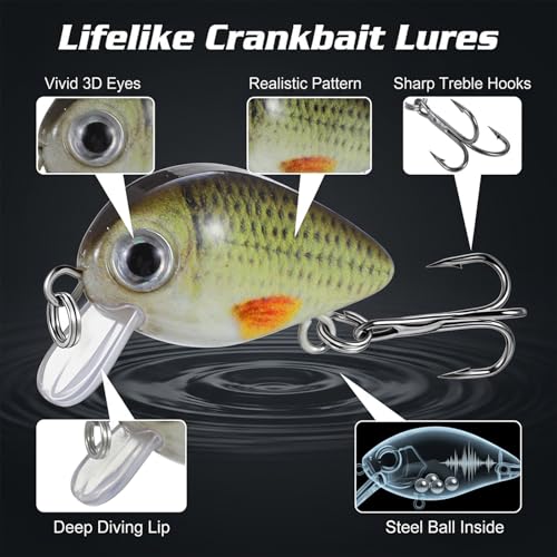 5 Pcs Mini Fishing Lures Hard Baits Hooks Micro Fishing Lures Crankbaits Baits Topwater for Freshwater and Saltwater - style: Style 2