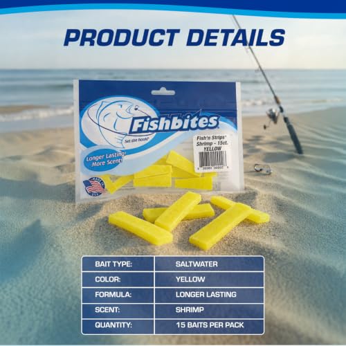 Fishbites Fish'n Strips - Shrimp - color: Yellow
