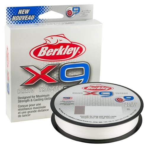 Berkley x9 Braid Fishing Line - color: Crystal, size: 164yd, style: 10lb Test