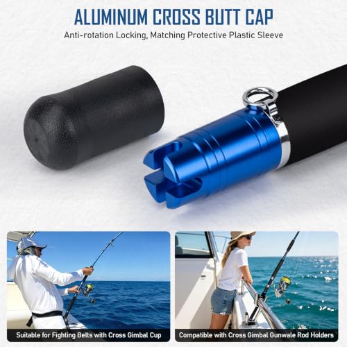 THKFISH 4 Piece/5 Piece Saltwater Travel Rod, Heavy Spinning Fishing Rod Portable Travel Surf Rod Carbon Fiber Saltwater Boat Fishing Rod 6’9”/7’9”/8’9” with Case Bag for Seawater Fish