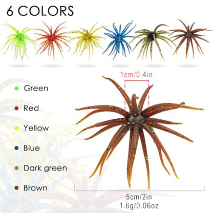 6 Pcs Soft Urchin Lures Fishing Saltwater Slow Floating Lures for Bass Trout Crappie - color: 1.97in/0.06oz