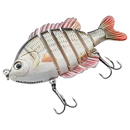 BASSDASH SwimPanfish Multi Jointed Panfish Bluegill Swimbaits Hard Topwater Bass Lures Fishing Lure Crank Saltwater 3.5in/0.85oz - color: Carp