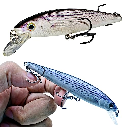 Fishing Lure Swimbait Crankbait Trout Bass Catfish Muskie Bait Fishing Accessories Fishhook Hunting - color: Minow-4.1''-3PCS-Set A