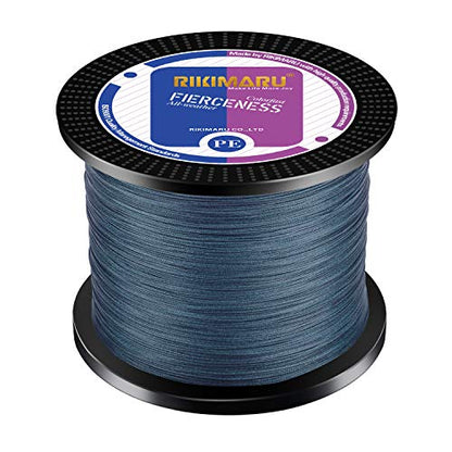 RIKIMARU Braided Fishing Line Abrasion Resistant Superline Zero Stretch&Low Memory Extra Thin Diameter 327-1094 Yds, 4-180LB - color: Dark Gray, size: 327 Yds/0.08mm/8LB