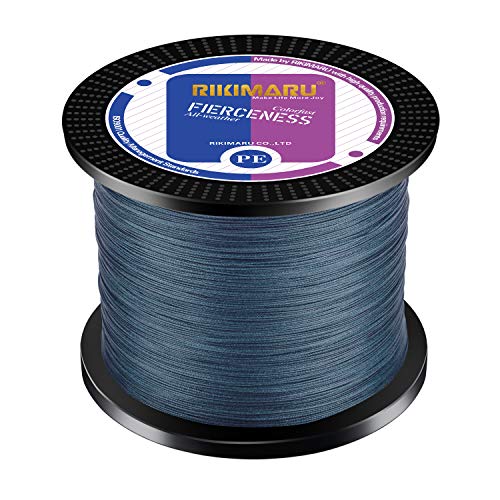 RIKIMARU Braided Fishing Line Abrasion Resistant Superline Zero Stretch&Low Memory Extra Thin Diameter 327-1094 Yds, 4-180LB - color: Dark Gray, size: 1094 Yds/0.25mm/30LB