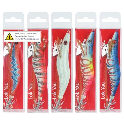 Glow Squid Jig Saltwater Squid Lures, 5/10pcs Luminous Squid Jig Hooks Shrimp Prawn Lures Fluorescent Cuttlefish Sleeve Octopus Jigs Artificial Baits Night Fishing Tackle Size 2.5# 3# 3.5# - size: 2.5#-10pcs