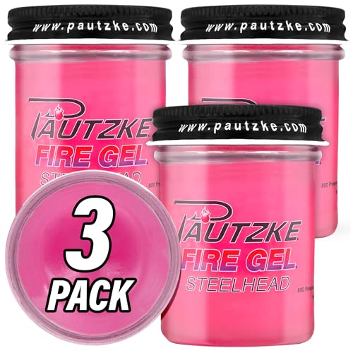 Pautzke Fire Gel Bait Scent Fishing Attractant, Long-Lasting Fish Scent Gel, Freshwater Saltwater Compatible, Strong Scent Trail, Easy Apply Lure Enhancer - color: 3-Steelhead