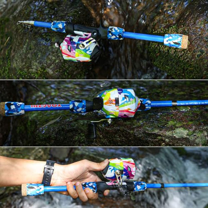 Kids Fishing Rod and Reel Combo,Light Weight Fishing Pole with Spinning Fishing Reel Tackle Bag Lures for Youth,Girls and Boys Good Starter Fishing Kit - color: Blue