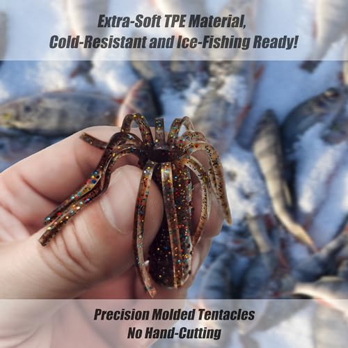 20Pcs Tube Baits Soft Plastic Worms Bass Fishing Lures for Tube Jig Heads Hook Freshwater Saltwater, 3.5 Inch - color: 20 PCS-Pearl Silver Flake