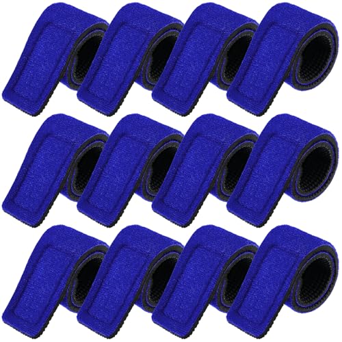 Sumind 12 Pcs Fishing Rod Straps Ties, Fishing Pole Belts Stretchy Straps, Elastic Tackle Ties Cable Holders Fit for Casting Rods, Spinning and Fly - color: Blue