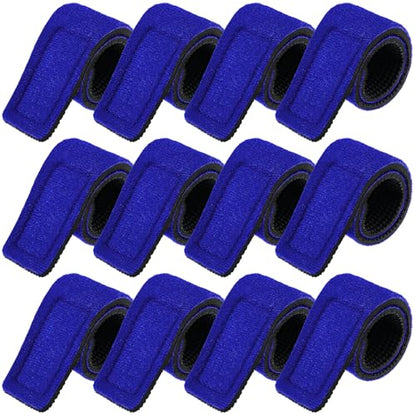 Sumind 12 Pcs Fishing Rod Straps Ties, Fishing Pole Belts Stretchy Straps, Elastic Tackle Ties Cable Holders Fit for Casting Rods, Spinning and Fly - color: Blue