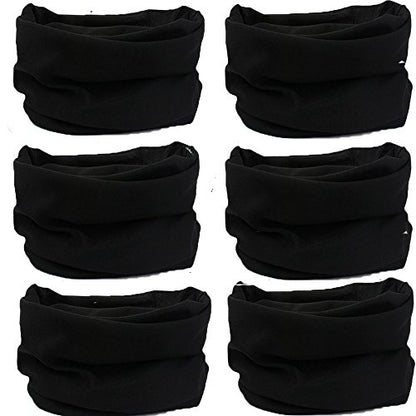 Venswell Neck Gaiter Face Mask Men Women,Seamless Bandana Rave Face Cover Scarf Mask,Balaclava,Headband, Head Wrap,Headwear - color: A-solid Black Series