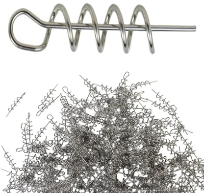 Soft Lure Spring Twist Lock, Fishing Crank Hook Centering Pin | Stainless Steel,Saltwater & Freshwater Safe, Easy To Attach & Remove, For Bass Trout Walleye, Storage Case, 15mm26mm33mm42mm - color: Nickel-B: 26*5mm 100pcs