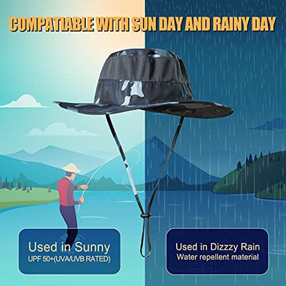 Fishing Hat,Sun Cap with UPF 50+ Sun Protection and Neck Flap,for Man and Women - color: Camouflage Khaki