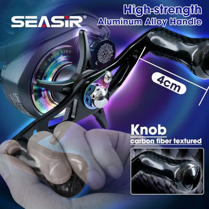 SEASIR Rexcast DC Baitcaster Reel, 3 Modes Digital Control | 7.2oz, Max Drag 24LB, 7.3:1, Ultralight Fishing Reel Freshwater Saltwater, 6+1 BB, Aluminum Handle, Drag Clicker, Grey
