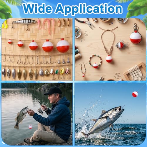 Coopay Fishing Bobbers 30Pcs-50Pcs/Lot Hard ABS Fishing Floats Set Snap on Float Red/White Bobbers Push Button Round Buoy Tackle Accessories - style: 2inch-30pcs