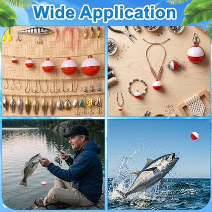 Coopay Fishing Bobbers 30Pcs-50Pcs/Lot Hard ABS Fishing Floats Set Snap on Float Red/White Bobbers Push Button Round Buoy Tackle Accessories - style: 2inch-30pcs