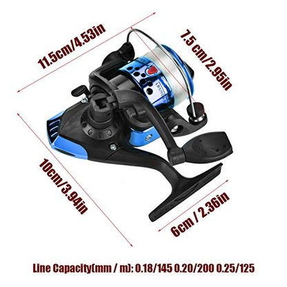 Fishing Reels,Light Weight, Ultra Smooth Powerful,Size 500 is for Ultralight/Ice Fishing,for Reel Rod, Raft Rod(Electroplating Blue)