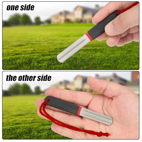 Skylety 4 Pcs Hook Sharpener Hook File for Fishing Diamond File with Handle Portable Fishing Sharpener with Double Sided Fine and Medium Grit, 4 Inch (Red) - color: Red