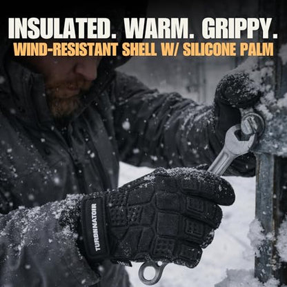 Cestus 5061, Winter Work Gloves for Cold Weather, Silicone Palm for Grip, Wind-Resistant and Insulated for Warm Hands - size: XX-Large