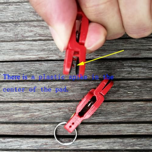 10pcs Fishing Line Clips with O Shaped Rings Snap Weight Release Clip for Offshore Fishing Planer Board Kite Heavy Tension Snap Release Clip Downriggers Outrigger Release Clips -Black - color: Red