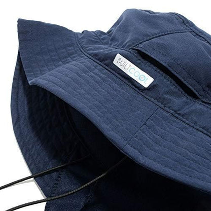 BUILTCOOL Adult Cooling Bucket Cap with Neck Shade – Waterproof Sun Protection for Hunting, Fishing, Hiking and Kayaking - color: Navy, size: Medium-Large