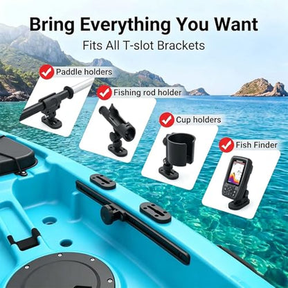 Kayak Track,Low Profile Kayak Rail Mount,Kayak Gear Track for Fishing Rod Holder, Fish Finder, Cup Holder, Paddle Holder, Anchor Cleats & All T-Slot Kayak Accessories - size: 4 Inch，4 Pcs